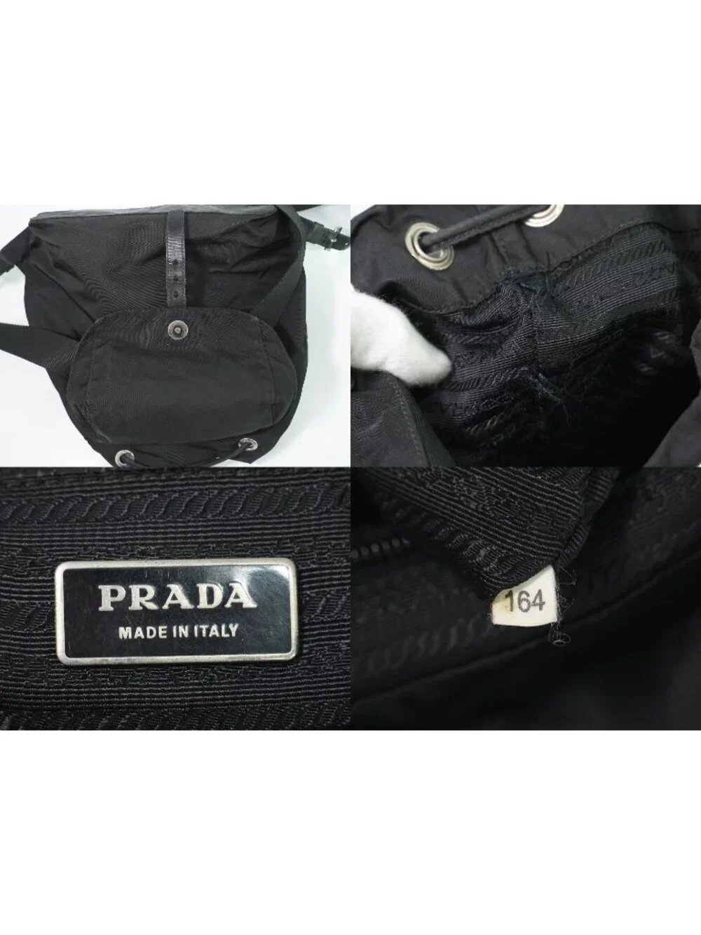 Prada Vela Backpack Nylon Black